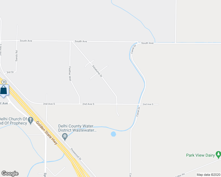 map of restaurants, bars, coffee shops, grocery stores, and more near 9118 Petaluma Street in Delhi