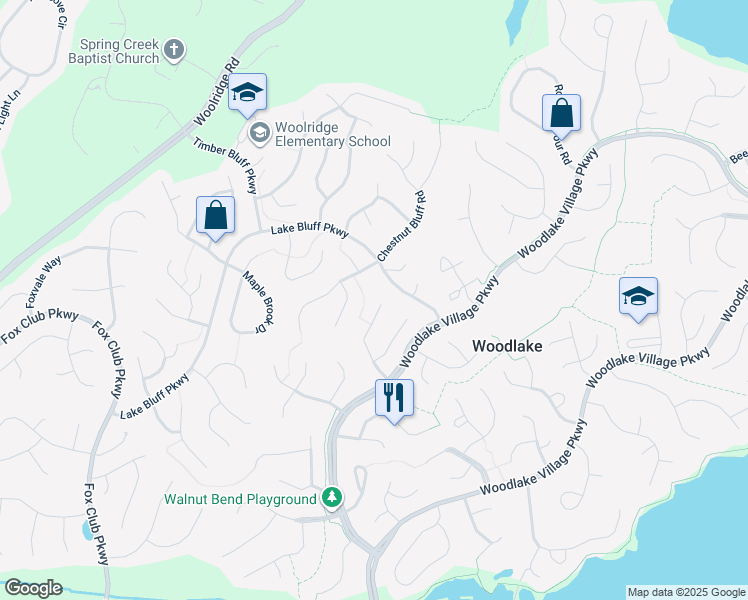 map of restaurants, bars, coffee shops, grocery stores, and more near 5702 Grove Forest Road in Midlothian