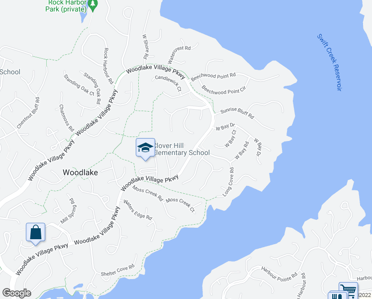 map of restaurants, bars, coffee shops, grocery stores, and more near 5705 Laurel Trail Road in Midlothian