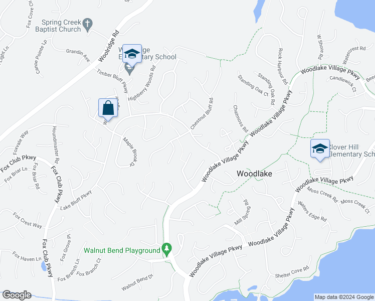 map of restaurants, bars, coffee shops, grocery stores, and more near 5702 Grove Forest Road in Midlothian