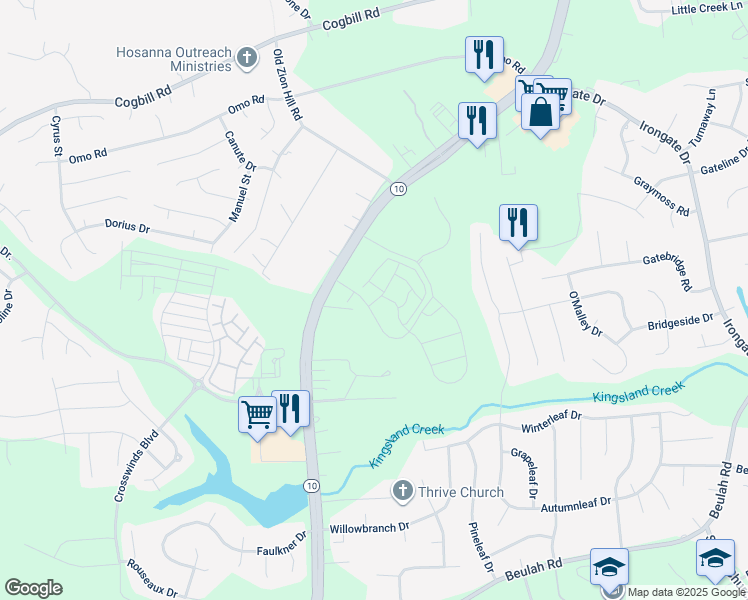 map of restaurants, bars, coffee shops, grocery stores, and more near 6767 Iron Bridge Road in Richmond