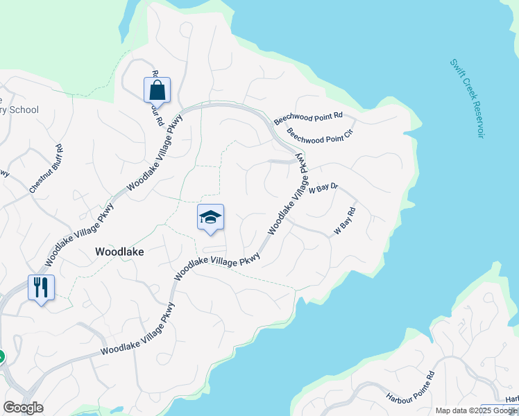 map of restaurants, bars, coffee shops, grocery stores, and more near 5710 Laurel Trail Road in Midlothian