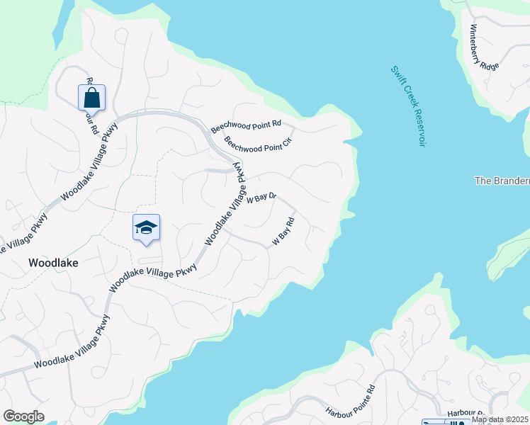 map of restaurants, bars, coffee shops, grocery stores, and more near 5504 West Bay Court in Midlothian