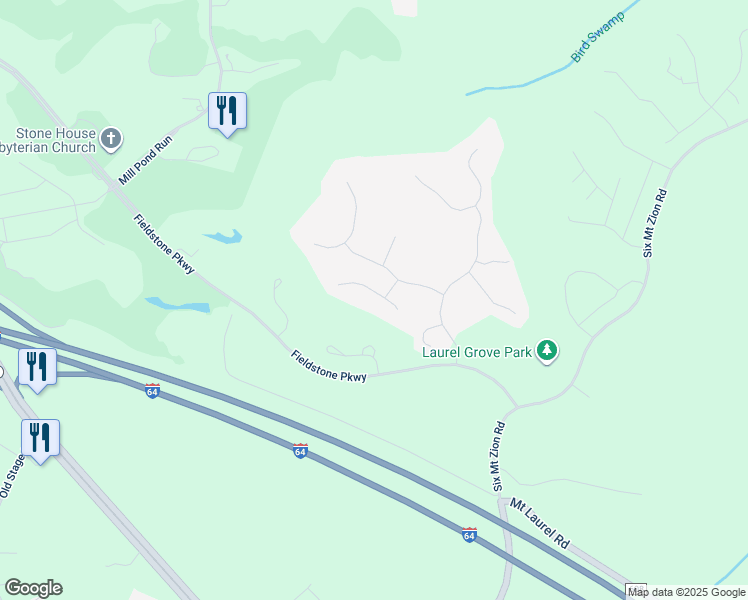 map of restaurants, bars, coffee shops, grocery stores, and more near 9401 Ashlock Court in Toano