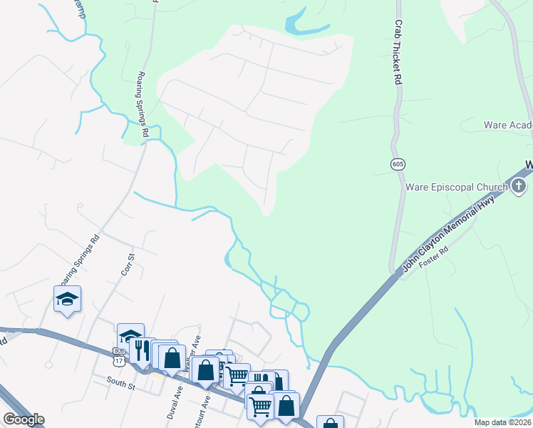 map of restaurants, bars, coffee shops, grocery stores, and more near 7623 Rob Lane in Gloucester