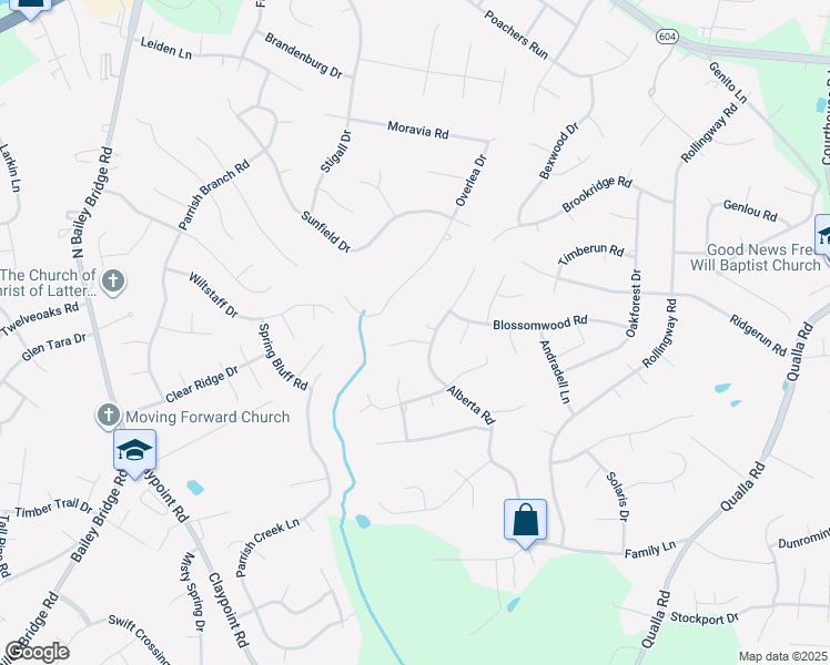 map of restaurants, bars, coffee shops, grocery stores, and more near 10112 Alberta Circle in Chesterfield
