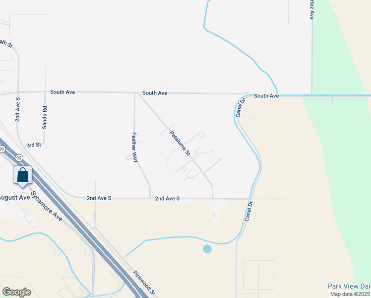 map of restaurants, bars, coffee shops, grocery stores, and more near 9203 Petaluma Street in Delhi