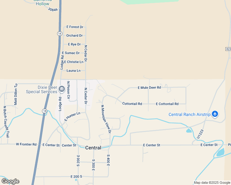 map of restaurants, bars, coffee shops, grocery stores, and more near 425 East Mule Deer Road in Central