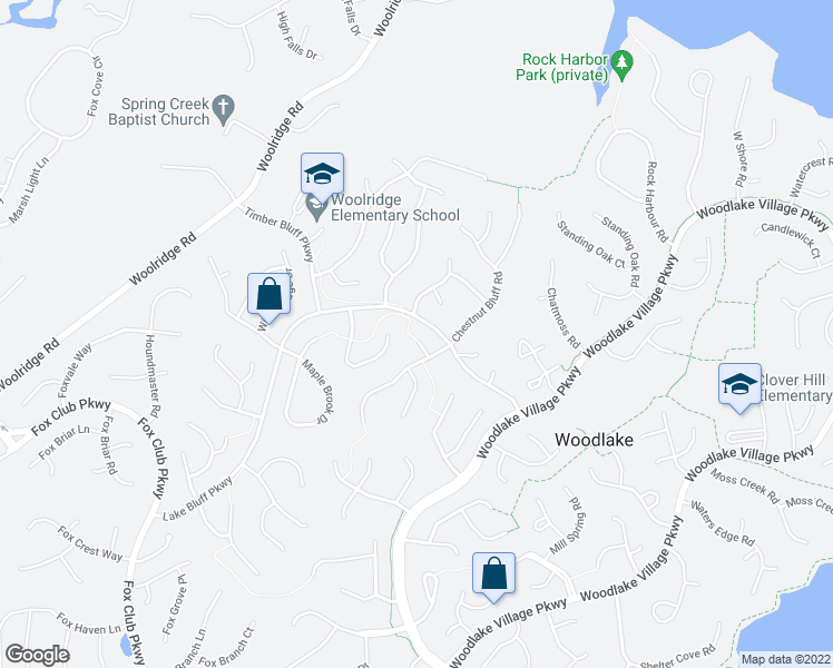 map of restaurants, bars, coffee shops, grocery stores, and more near 14906 Sandstone Ridge Court in Midlothian