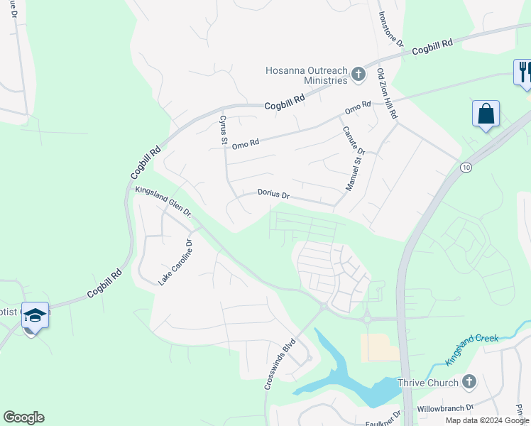 map of restaurants, bars, coffee shops, grocery stores, and more near 6637 Cyrus Street in Richmond