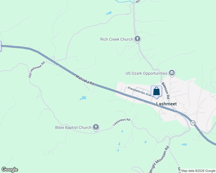 map of restaurants, bars, coffee shops, grocery stores, and more near 4482 Matoaka Road in Rock