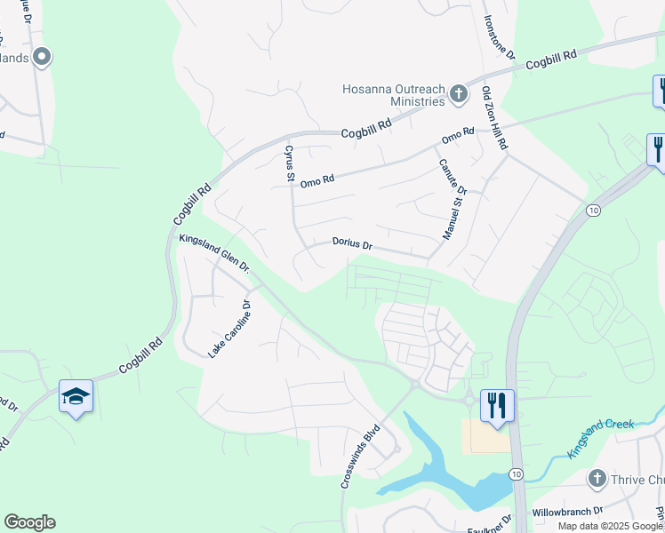 map of restaurants, bars, coffee shops, grocery stores, and more near 6639 Cyrus Street in Richmond