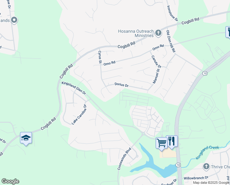 map of restaurants, bars, coffee shops, grocery stores, and more near 6639 Cyrus Street in Richmond