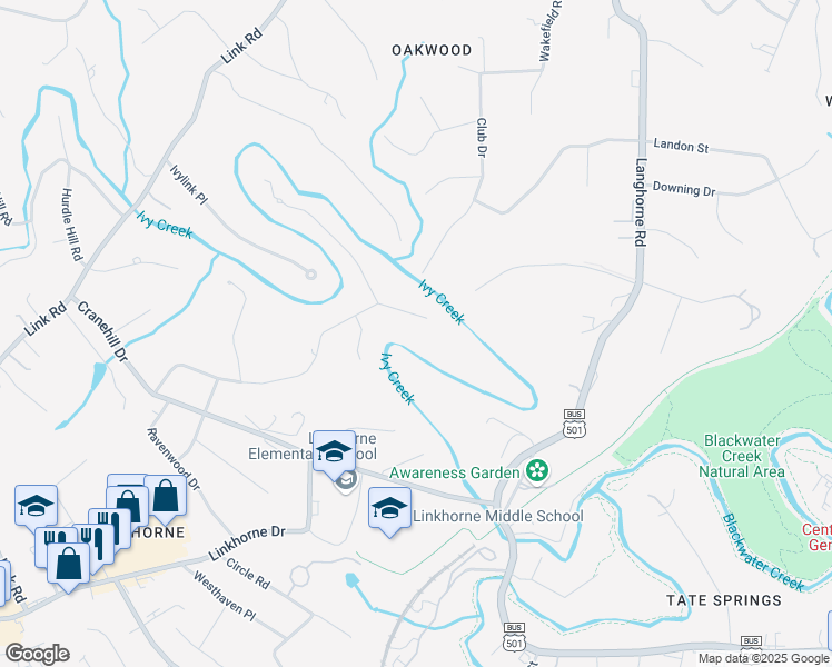 map of restaurants, bars, coffee shops, grocery stores, and more near 2805 Sedgewick Drive in Lynchburg