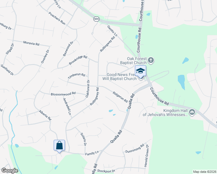 map of restaurants, bars, coffee shops, grocery stores, and more near 10412 Ridgerun Road in Chesterfield