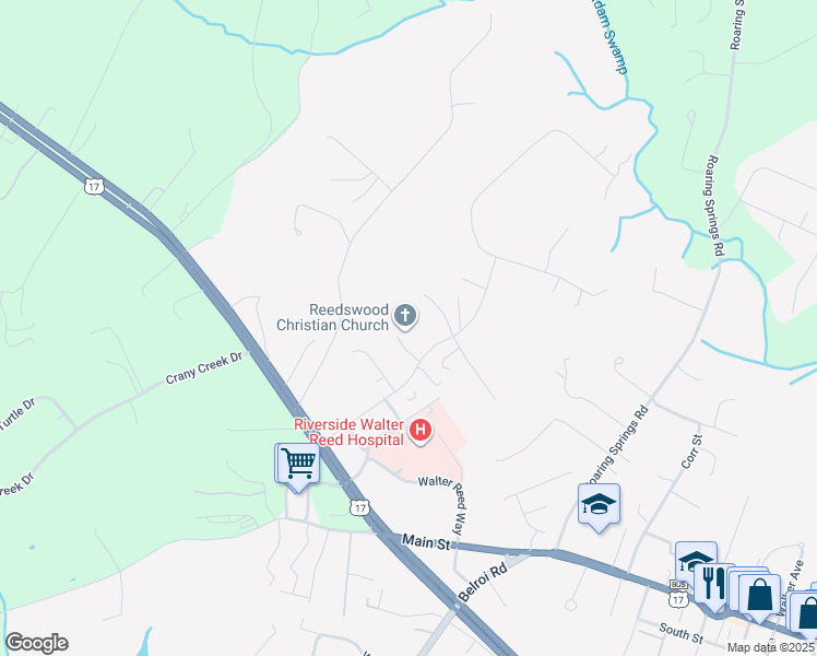 map of restaurants, bars, coffee shops, grocery stores, and more near 7694 Meredith Drive in Gloucester
