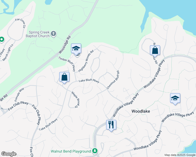 map of restaurants, bars, coffee shops, grocery stores, and more near 5506 Orchard Grove Lane in Midlothian
