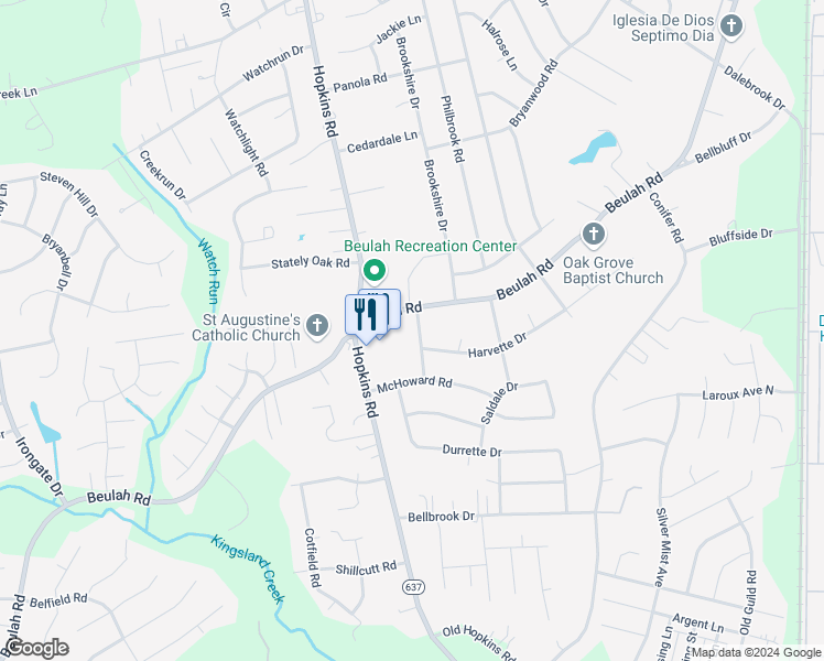 map of restaurants, bars, coffee shops, grocery stores, and more near 7016 Fuqua Avenue in Richmond