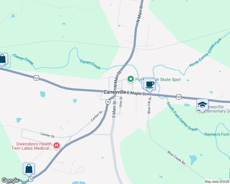 map of restaurants, bars, coffee shops, grocery stores, and more near in Caneyville