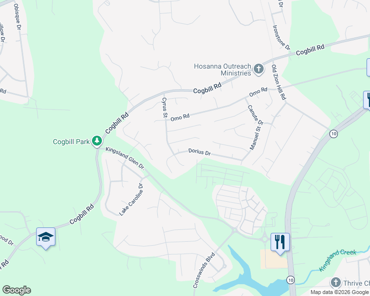 map of restaurants, bars, coffee shops, grocery stores, and more near 6330 Dorius Drive in Richmond