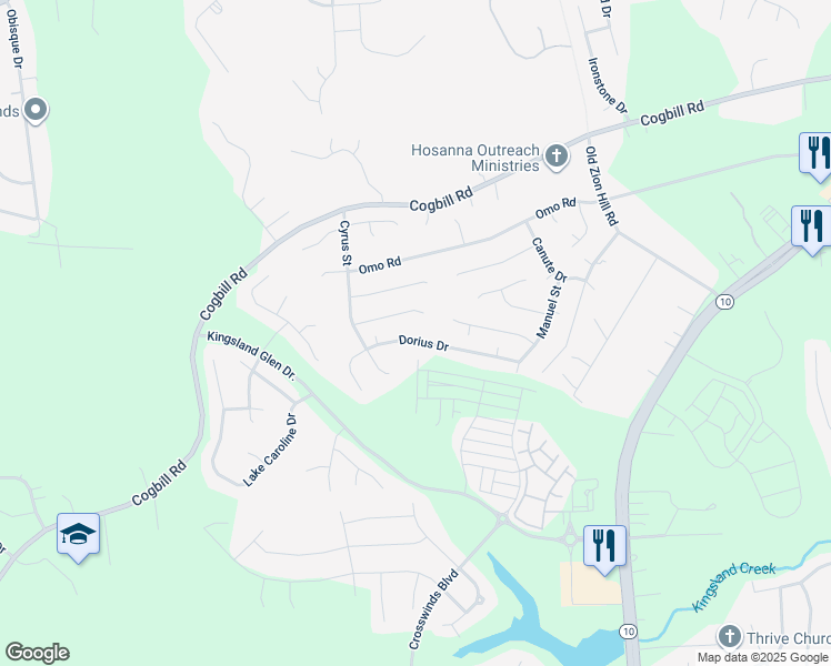 map of restaurants, bars, coffee shops, grocery stores, and more near 6306 Dorius Drive in Richmond