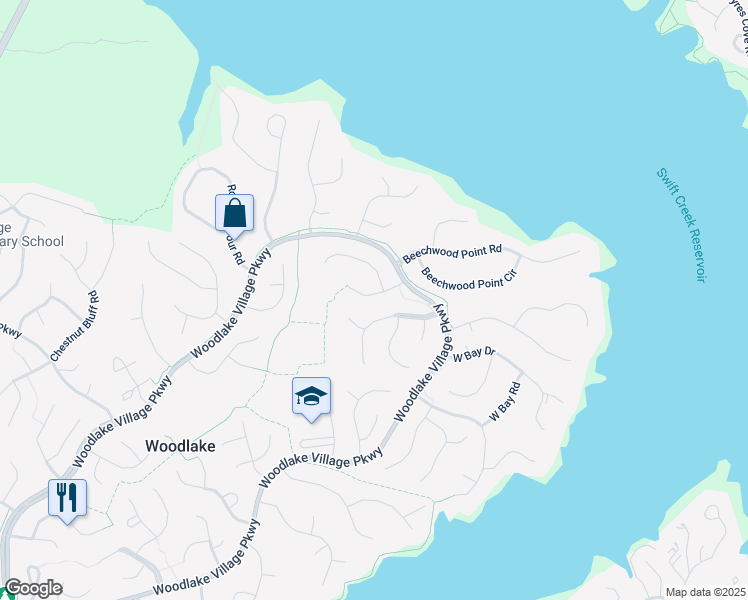 map of restaurants, bars, coffee shops, grocery stores, and more near 14203 Candlewick Road in Midlothian