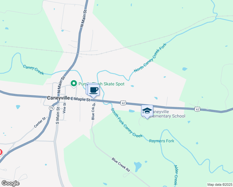 map of restaurants, bars, coffee shops, grocery stores, and more near 508 East Maple Street in Caneyville