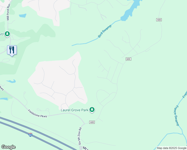 map of restaurants, bars, coffee shops, grocery stores, and more near 9301 6 Mount Zion Road in Toano