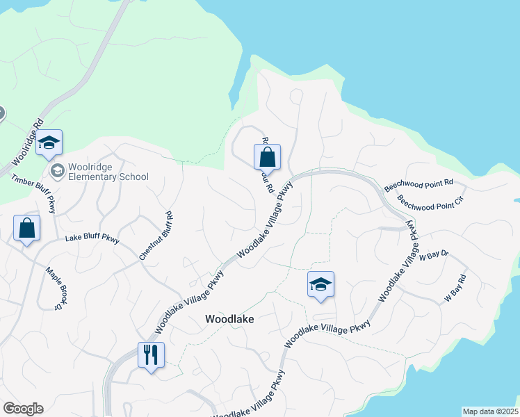 map of restaurants, bars, coffee shops, grocery stores, and more near 5429 Standing Oak Rd in Midlothian