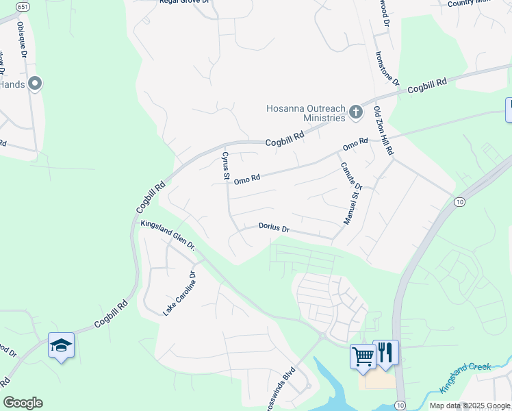 map of restaurants, bars, coffee shops, grocery stores, and more near 6324 Macbeth Court in Richmond