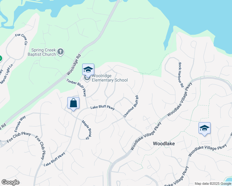 map of restaurants, bars, coffee shops, grocery stores, and more near 5415 Meadow Chase Road in Midlothian