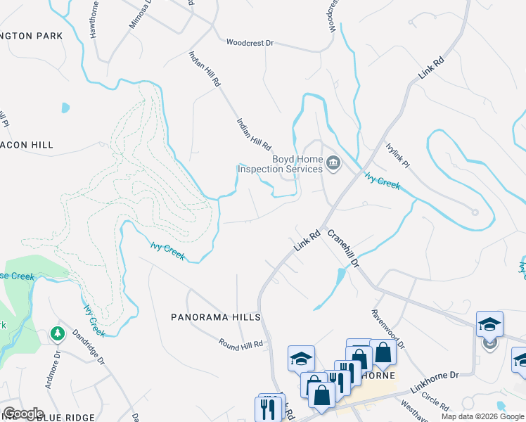 map of restaurants, bars, coffee shops, grocery stores, and more near 2744-2800 Evergreen Road in Lynchburg