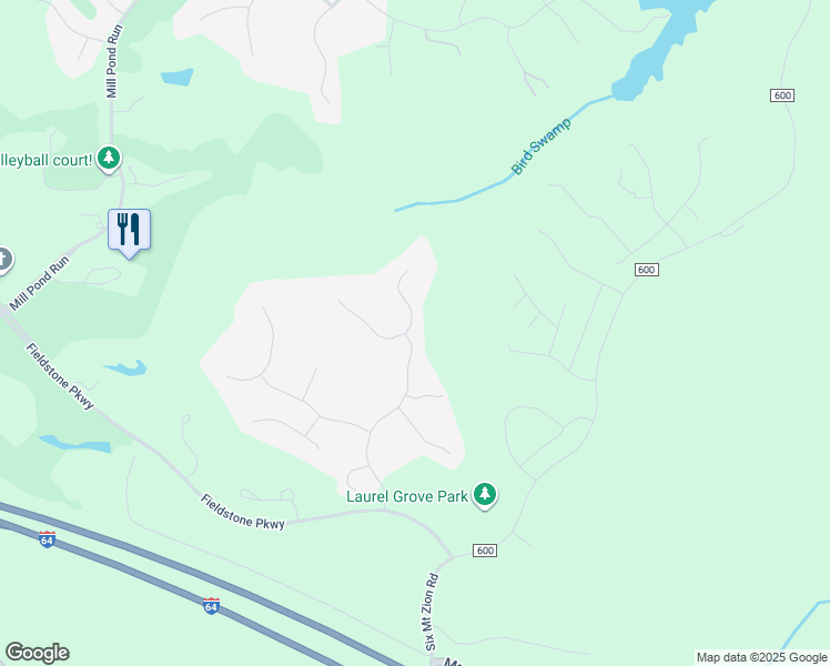 map of restaurants, bars, coffee shops, grocery stores, and more near 3300 Newland Court in Toano