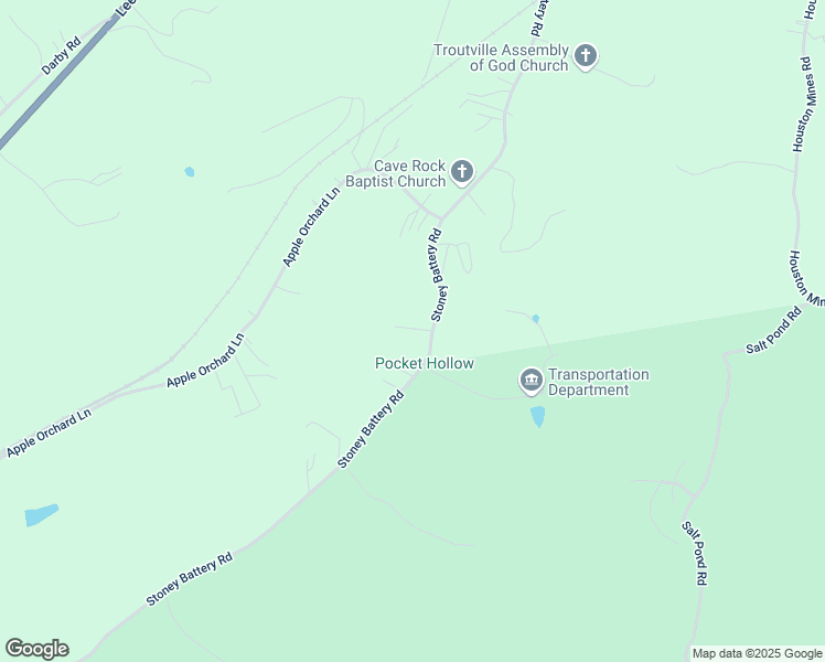 map of restaurants, bars, coffee shops, grocery stores, and more near 1899 Stoney Battery Road in Troutville
