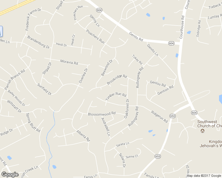 map of restaurants, bars, coffee shops, grocery stores, and more near 10801 Brookridge Way in Chesterfield