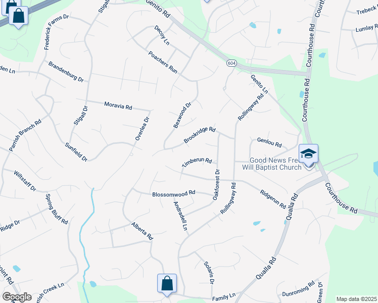 map of restaurants, bars, coffee shops, grocery stores, and more near 10801 Brookridge Way in Chesterfield
