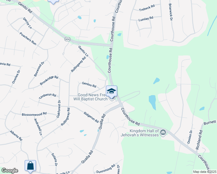 map of restaurants, bars, coffee shops, grocery stores, and more near 4921 Gention Road in Chesterfield