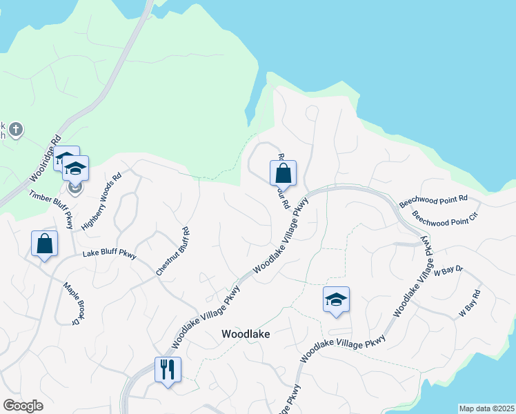 map of restaurants, bars, coffee shops, grocery stores, and more near 5414 Standing Oak Road in Midlothian