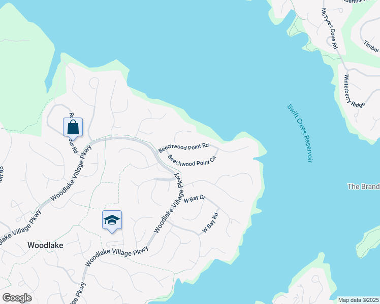 map of restaurants, bars, coffee shops, grocery stores, and more near 13903 Beechwood Point Road in Midlothian