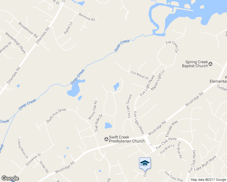 map of restaurants, bars, coffee shops, grocery stores, and more near 5448 Trail Ride Court in Moseley