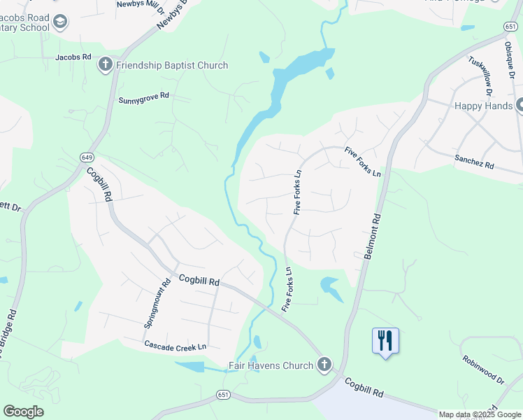 map of restaurants, bars, coffee shops, grocery stores, and more near 6306 Mill River Trace in Chesterfield