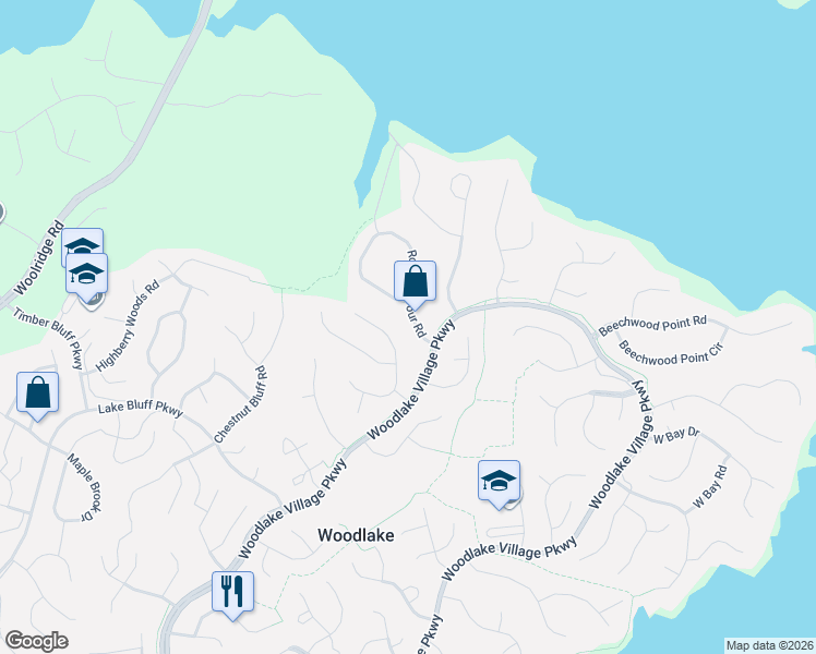 map of restaurants, bars, coffee shops, grocery stores, and more near 5404 Rock Harbour Road in Midlothian