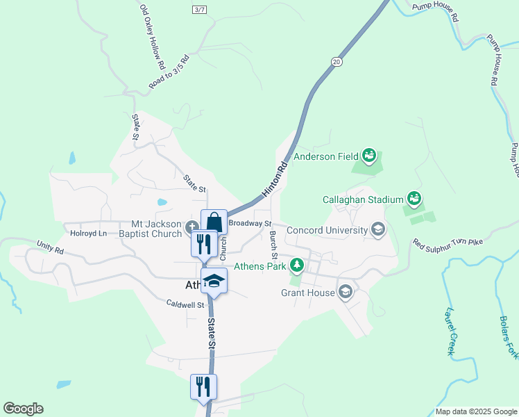 map of restaurants, bars, coffee shops, grocery stores, and more near 209 Burch Street in Mercer County