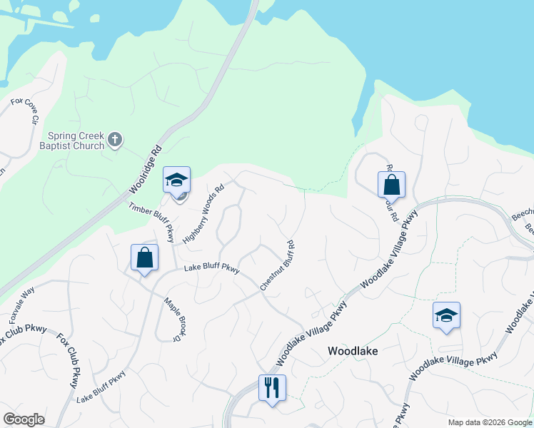 map of restaurants, bars, coffee shops, grocery stores, and more near 5276 Chestnut Bluff Road in Midlothian