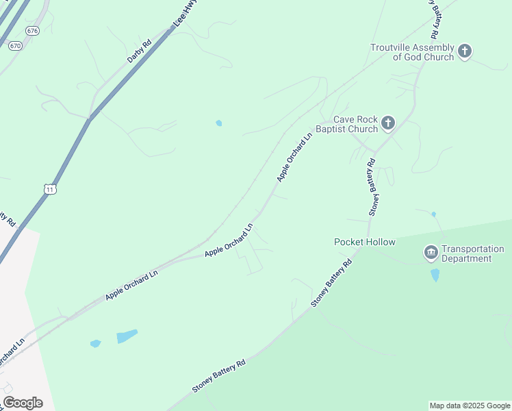 map of restaurants, bars, coffee shops, grocery stores, and more near 1223 Apple Orchard Lane in Troutville