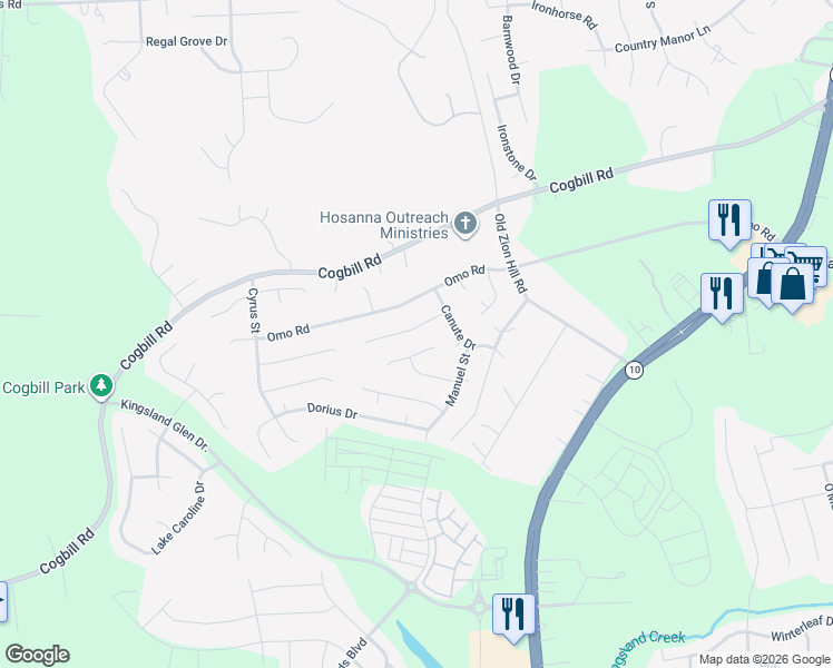 map of restaurants, bars, coffee shops, grocery stores, and more near 6119 Leopold Circle in Richmond