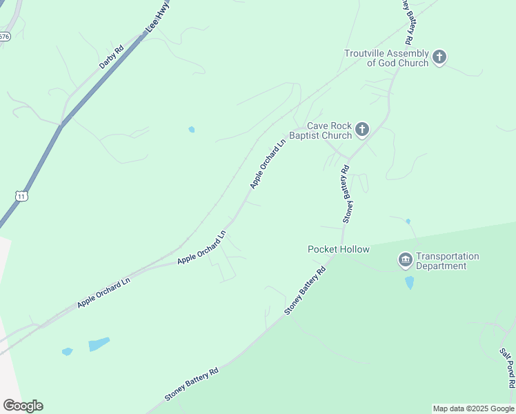 map of restaurants, bars, coffee shops, grocery stores, and more near 1288 Apple Orchard Lane in Troutville