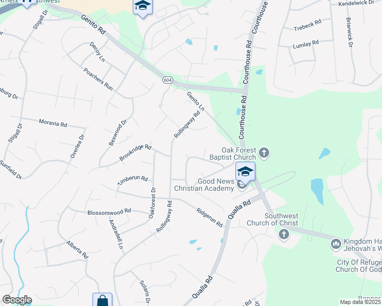 map of restaurants, bars, coffee shops, grocery stores, and more near 4903 Genlou Circle in Chesterfield