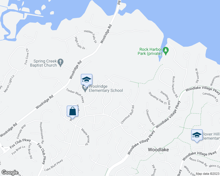 map of restaurants, bars, coffee shops, grocery stores, and more near 5327 Meadow Chase Road in Midlothian