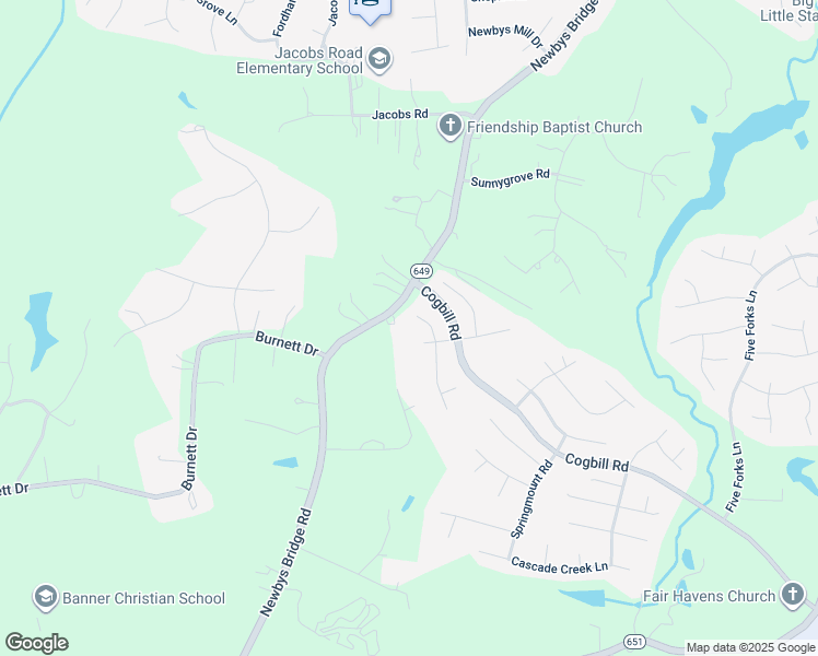 map of restaurants, bars, coffee shops, grocery stores, and more near 9830 Garden Ridge Place in Chesterfield